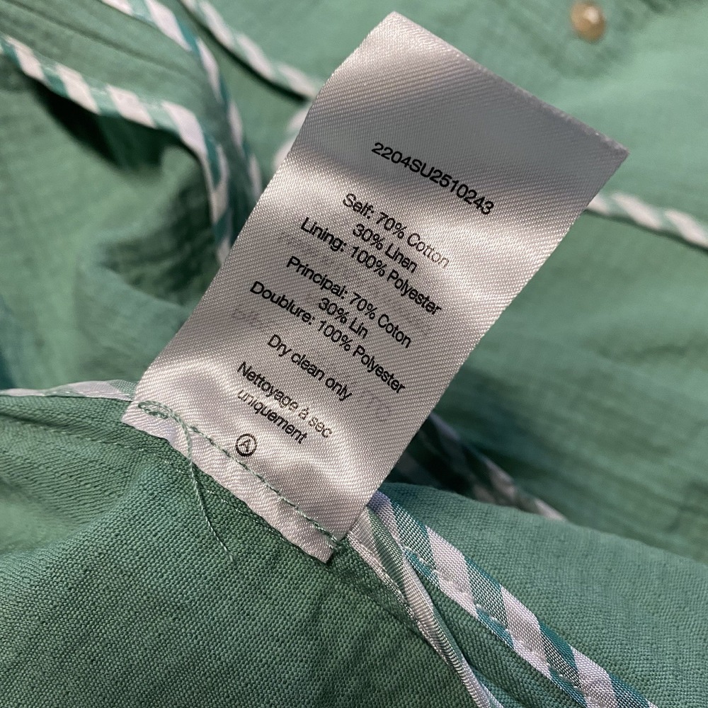 Veronica Beard Emsley Jacket Size 2 Agate Green Blazer Linen Blend Textured - Picture 4 of 11